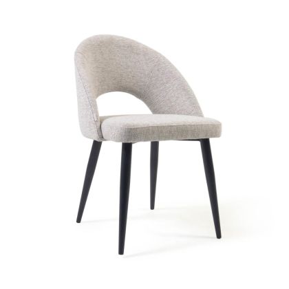 Silla Nórdica Tejido Beige Acero Negro