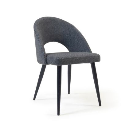 Silla Nórdico Gris Oscuro Acero Negro, 46 Cm