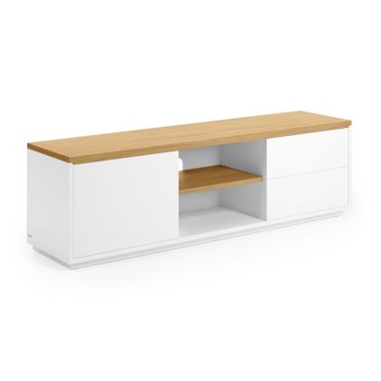 Mueble Tv Moderno Roble Blanco Lacado 150 Cm