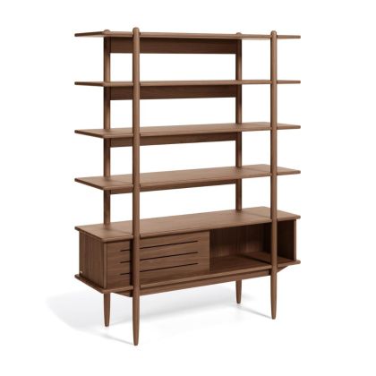 Estantería Estilo Moderno Madera Nogal, 130 cm