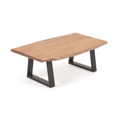 Mesa de Centro Alaia Estilo Industrial Madera Acacia Acabado Natural, 115 Cm