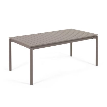 Mesa Extensible Exterior Aluminio Marrón, 180 (240) cm