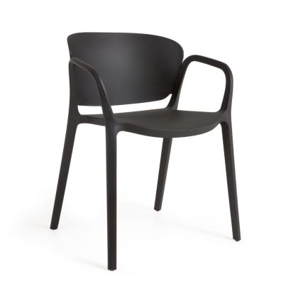 Silla de Exterior Polipropileno Negro, 76 Cm