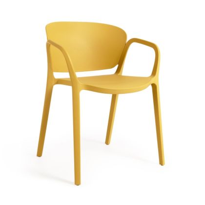 Silla de Exterior Ania Estilo Moderno Polipropileno Amarillo, 76 Cm