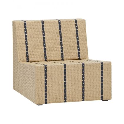 Sillón Mimbre Natural Negro Aluminio, 70 Cm