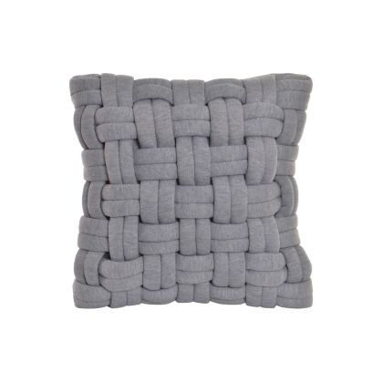 Cojin vintage, Trenzado 45 x 45 Cm, Gris Oscuro