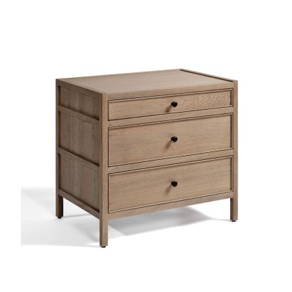 Cómoda Roble Natural Claro con 3 Cajones, 65 cm