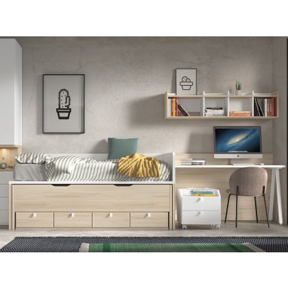 Cama Nido Juvenil con Zona de Estudio Formas F011