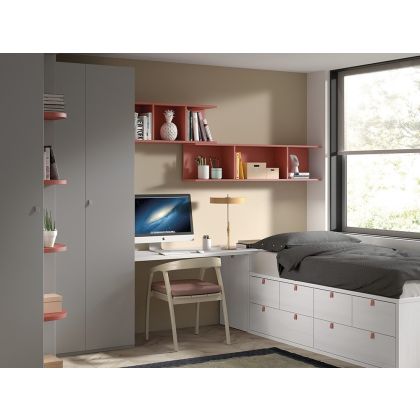 Cama Compacta 90 x 190 con Armario Formas F024