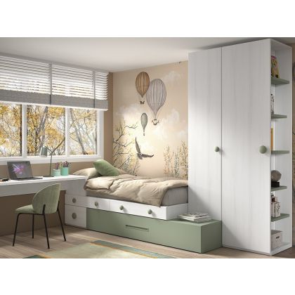 Cama Modular Juvenil con Armario Formas F158