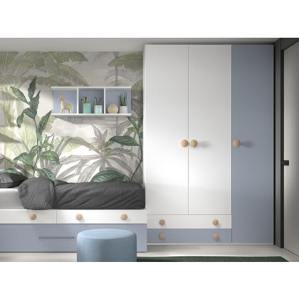 Cama Modular Juvenil con Armario Formas F156