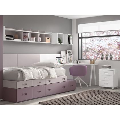 Cama Modular Juvenil con Escritorio Formas F160