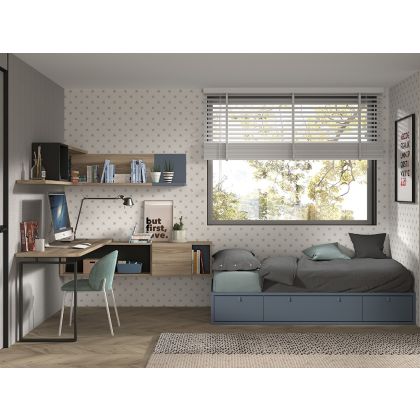 Cama Nido con Cajones y Escritorio Formas F108