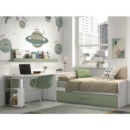 Cama Nido Juvenil  con Escritorio Formas F109