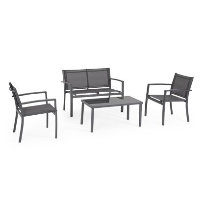 Conjunto Jardín Textilene Acero Gris Antracita