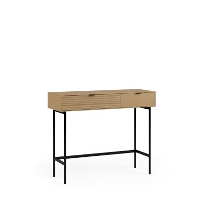 Consola 2 Cajones Roble Metal, 100 Cm