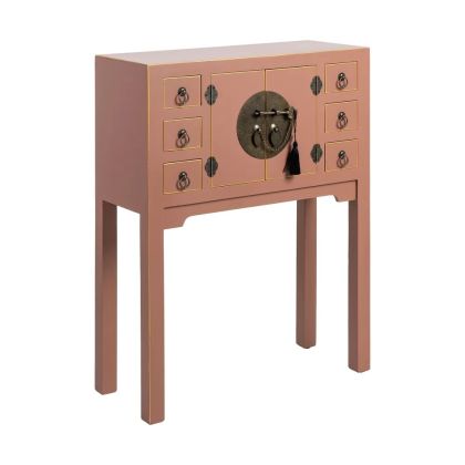 Moka Wood Console Drawers Doors, 80 Cm