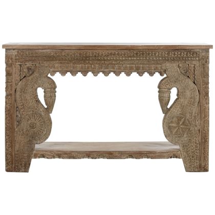 Consola Madera Teca Madera Mango Tallada 148X38X91 Cm