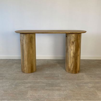 Consola Ovalada Madera Mango Natural, 137'5 Cm