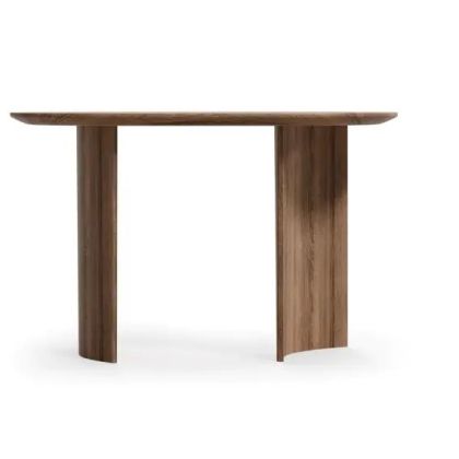 Consola Ovalada Madera Nogal, 120 Cm