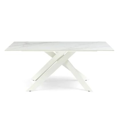 Mesa Comedor Cerámica Blanco, 180 Cm