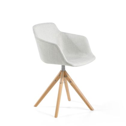 silla Giratoria Vintage Tejido Madera, 58 cm
