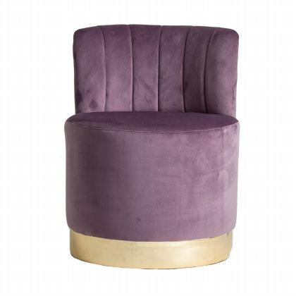 Sillón vintage Tela Morada Salón, 53 Cm