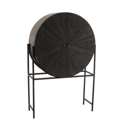 Armario Estilo Industrial en madera, MDF y metal negro de 2 puertas.