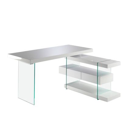 Escritorio Blanco Cristal Templado, 140 Cm