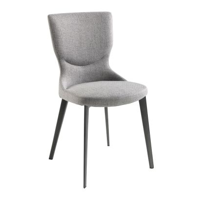 Grey Fabric Chair Anthracite Grey Steel, 45 Cm
