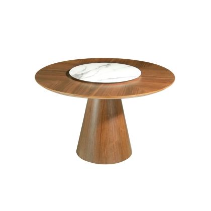 Mesa Comedor Redonda Giratoria Nogal, Ø135 Cm