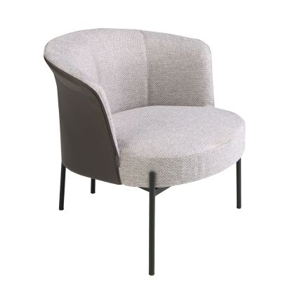 Sillón Tela Gris Símil Piel Gris Oscuro, 84 Cm