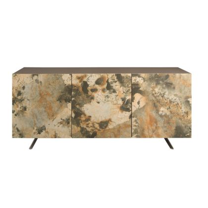 Aparador 3 Puertas Lacado Taupe Acero, 180 Cm