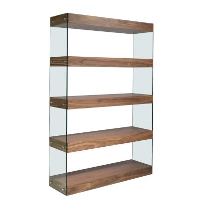 Estantería Nogal Cristal Templado, 122 Cm