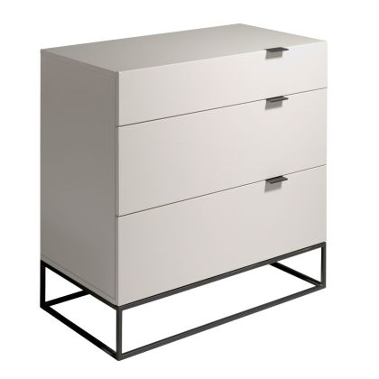 Cómoda MDF Gris Acero Negro, 80 Cm