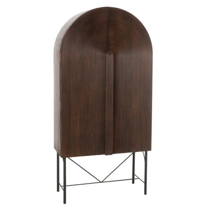 Armario Madera Marrón Hierro Negro Ovalado, 185 Cm