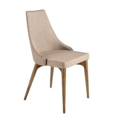 Silla Tejido Marrón Madera Color Nogal, 50 Cm