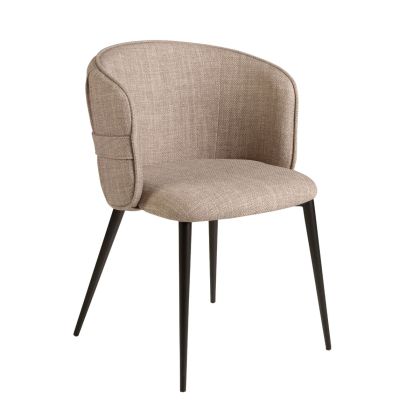 Silla Tela Beige Acero, 58 Cm