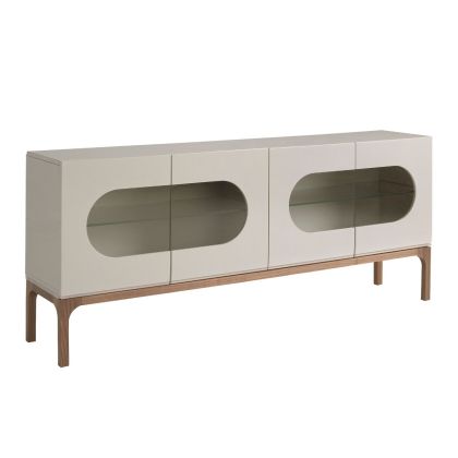 Aparador Gris Nogal con Iluminación Interior, 180 cm