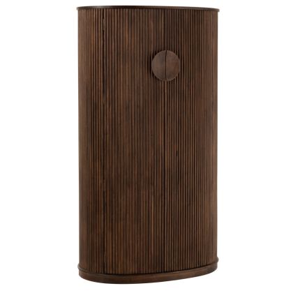 Armario Bar vintage en madera de mango marrón oscuro.