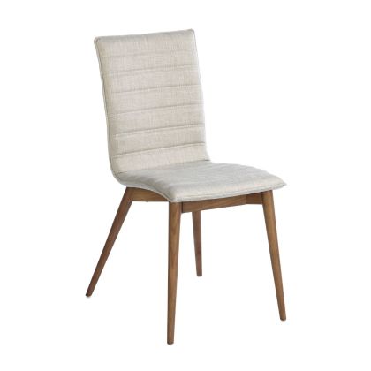 Silla Tejido Gris Madera Color Nogal, 49 Cm