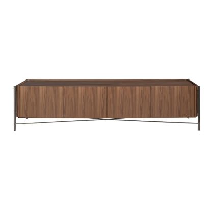 Mueble TV 4 Puertas Nogal Acero, 220 Cm