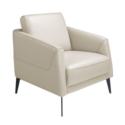 Sillón Tapizado Piel Taupe Acero, 78 Cm