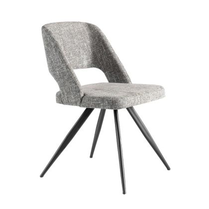 Silla Giratoria Tejido Gris Acero, 53 Cm