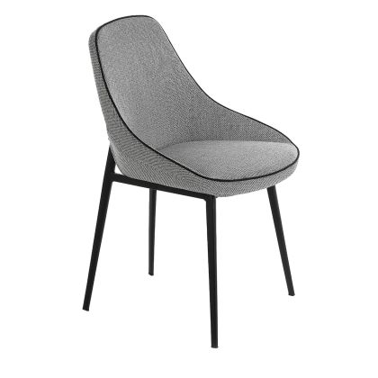 Grey Fabric Steel Chair, 52 cm