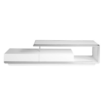 White TV Stand Chrome Steel, 200 Cm