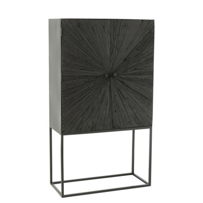 Armario Estilo Industrial de madera y metal negro.