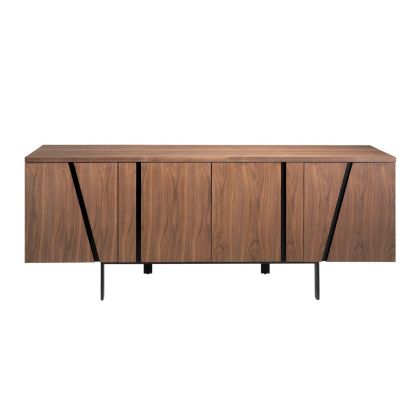 Aparador Nogal Natural Acero Negro, 191 Cm
