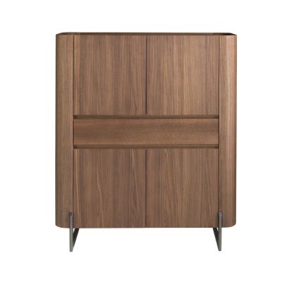 Aparador Alto Beige Nogal Acero, 115 Cm