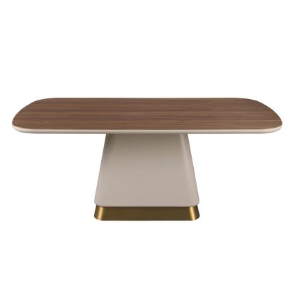 Mesa Comedor Rectangular Nogal Patas Beige, 200 Cm